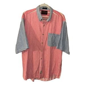 Vintage Authentic GFC Jeans Wear color block button down shirt (large)